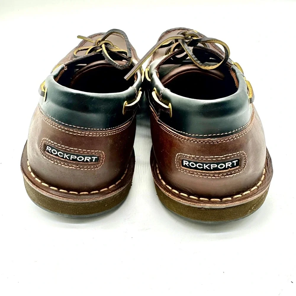 Rockport Men's Size 14 Leather Boat Shoes K71275 Chocolate/Bark